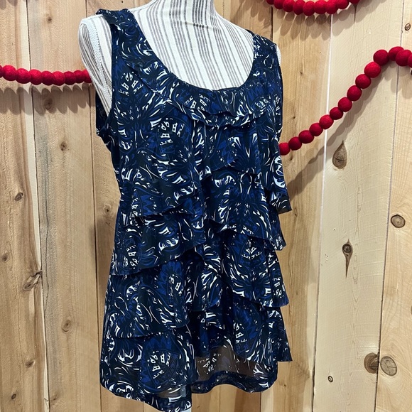 New York & Company Tops - NY&Co. Layered Ruffles Tank Blouse Sz.M